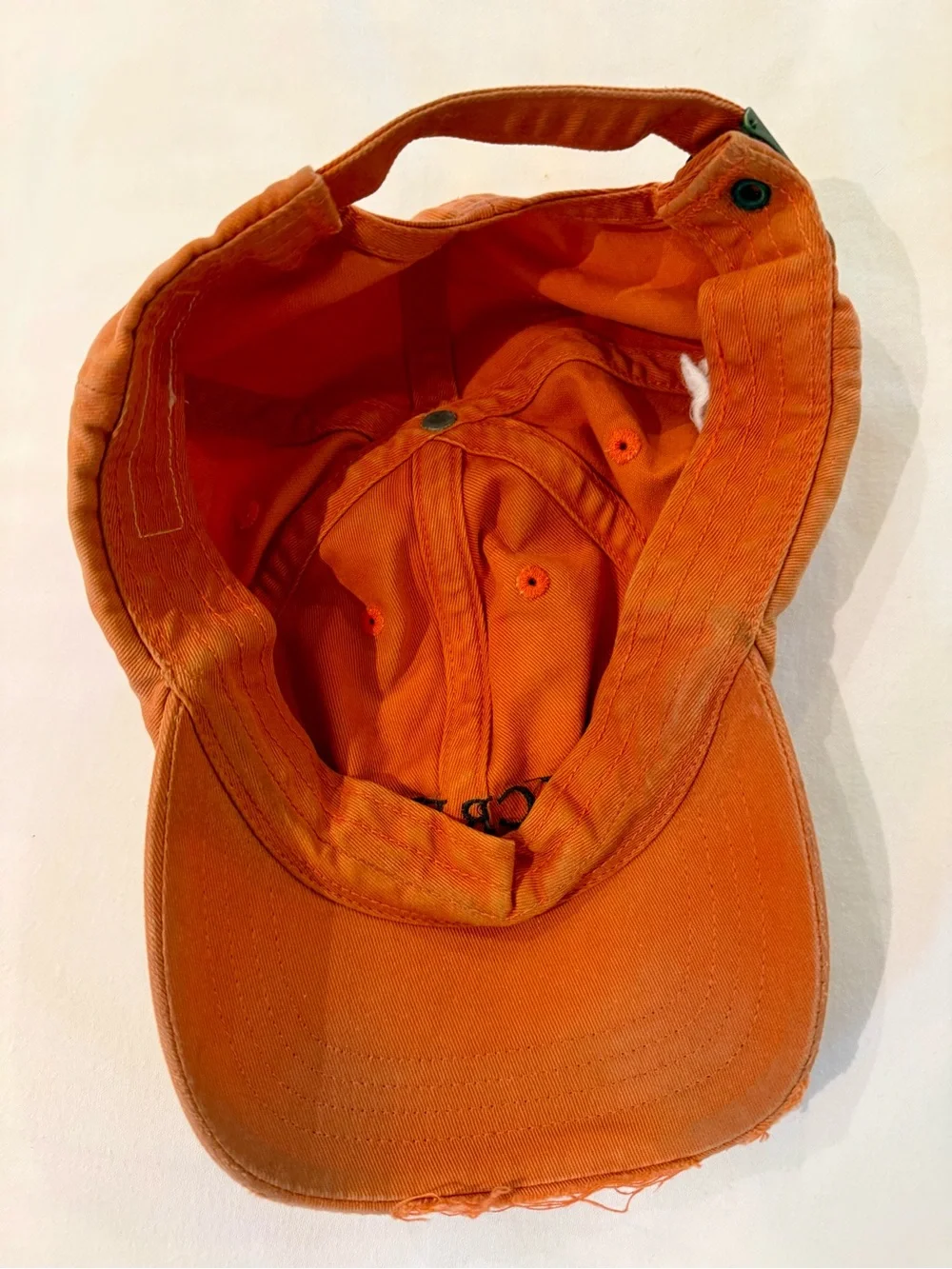 J. Crew Orange Distressed Cotton Baseball Cap
